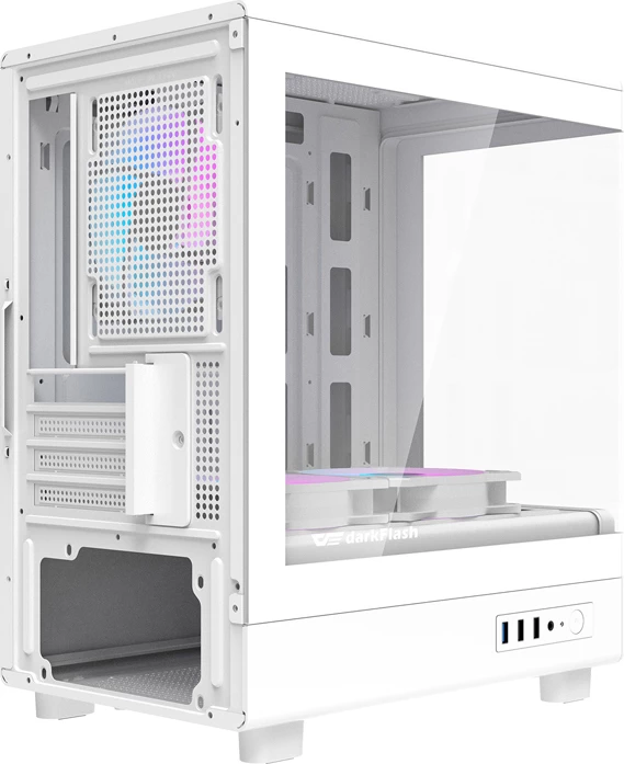 Kasë DarkFlash DB330M v2, me 3 fanë, e bardhë