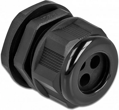 Glandë kablli DeLOCK PG21, IP68, 3 hyrje, për kabllo 6 mm, 2 copë, e zezë