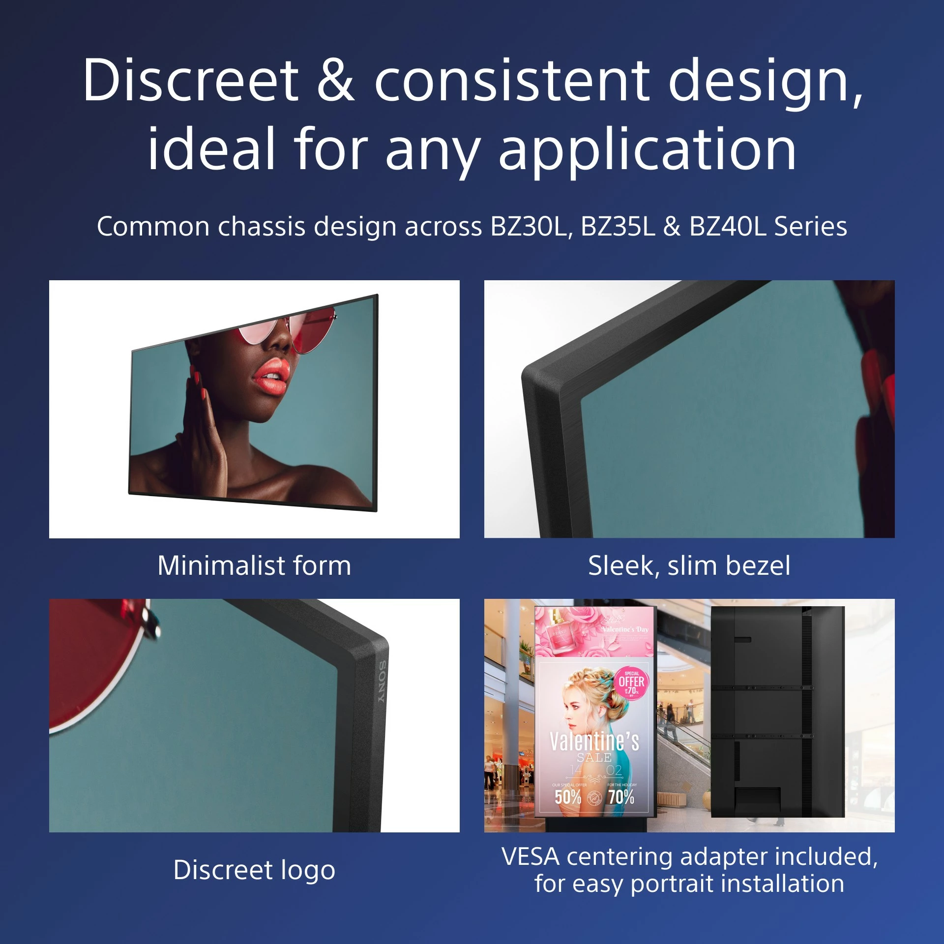 Ekran Sony FW-75BZ40L, Digital Signage, 75", LCD, 4K, Wi-Fi