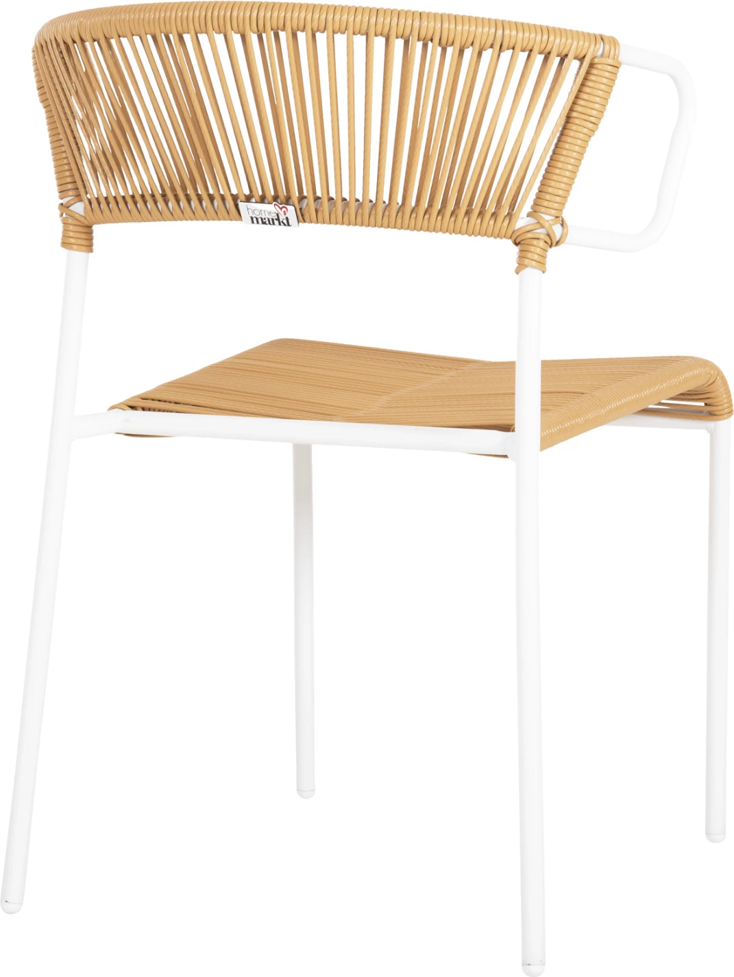 Karrige SUKI FH6053.01 metalike, ngjyrë e bardhë dhe ratan sintetik, ngjyrë natyrale, 54x62x80H cm