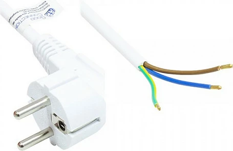 Kabllo rryme GoodConnections H05VV-F3G, 1.5m, prizë E+F (CEE 7/7) e këndshme 90°, 10A/250V, e bardhë