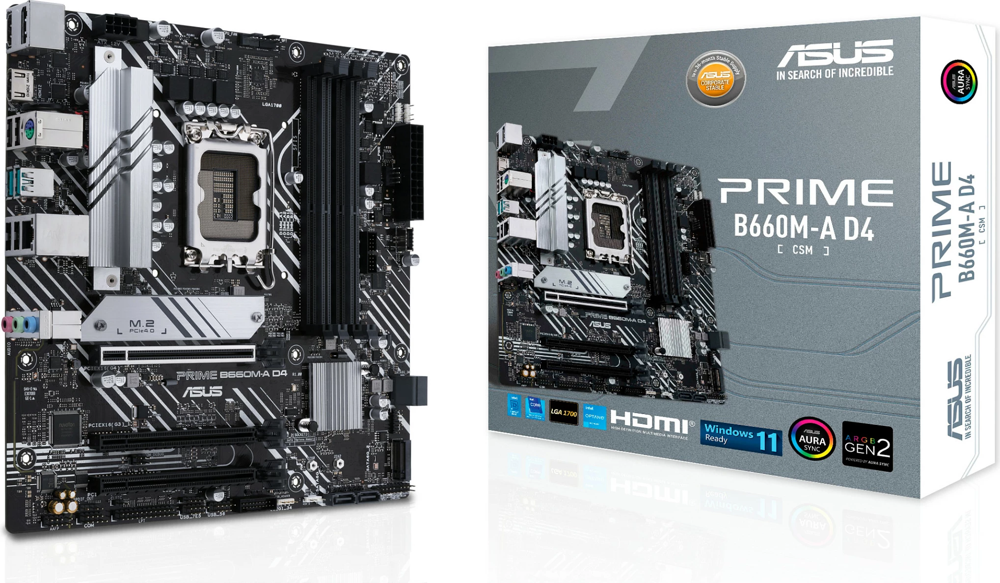 Pllakë amë ASUS PRIME B660M-A D4-CSM, Intel, LGA 1700, DDR4, micro ATX