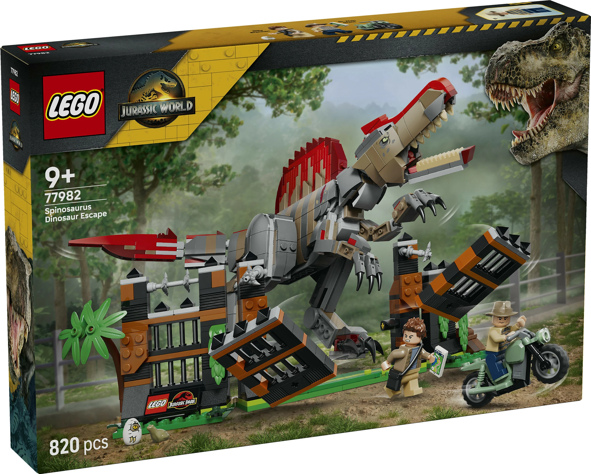 Set LEGO Jurassic World 77982 Spinosaurus Escape, 820 copë, 9+
