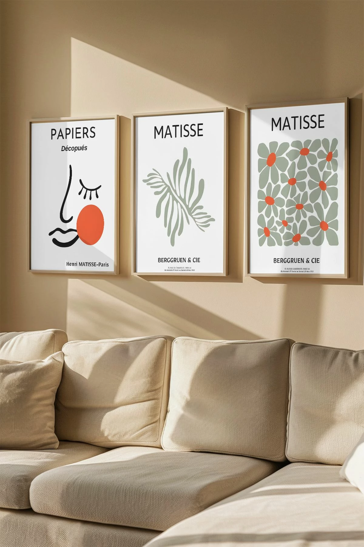 Pikturë dekorative me kornizë (3 copë), Wallity, Artvmodel18-Ahsap