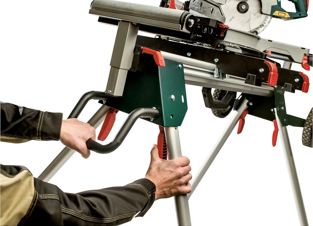Stativ për sharrë këndore Metabo KS U 401, i zgjatshëm, 250 kg, jeshil/inoks