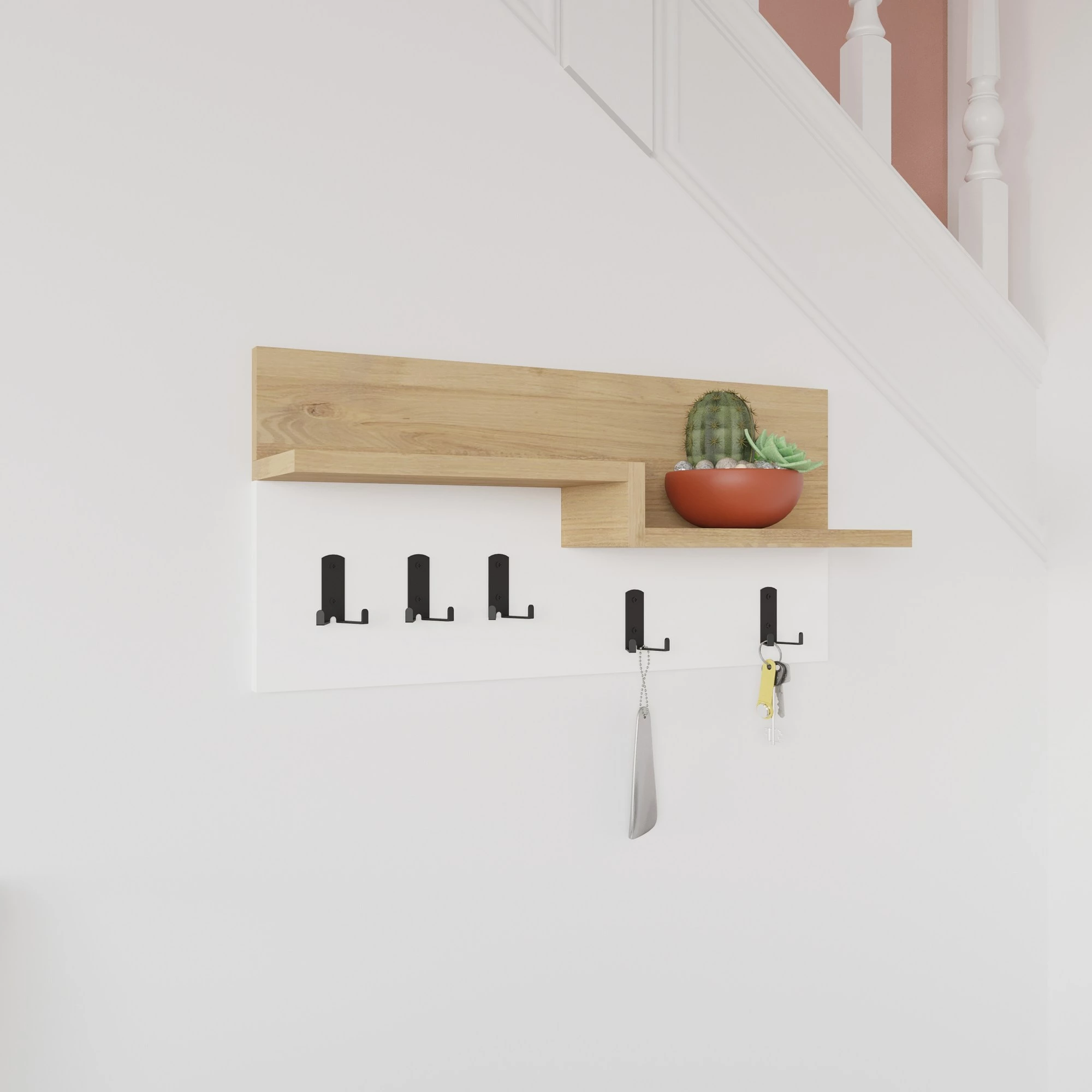 Varëse palltosh Skye Decor, Harmon, ngjyrë lis dhe e bardhë