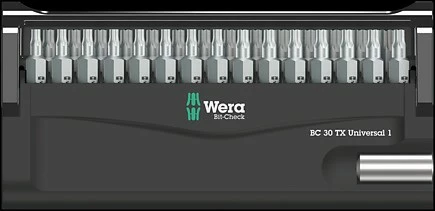 Set bitash Wera 30 copë, Torx Plus, 1/4", me mbajtës magnetik, në kuti, zi/metalik