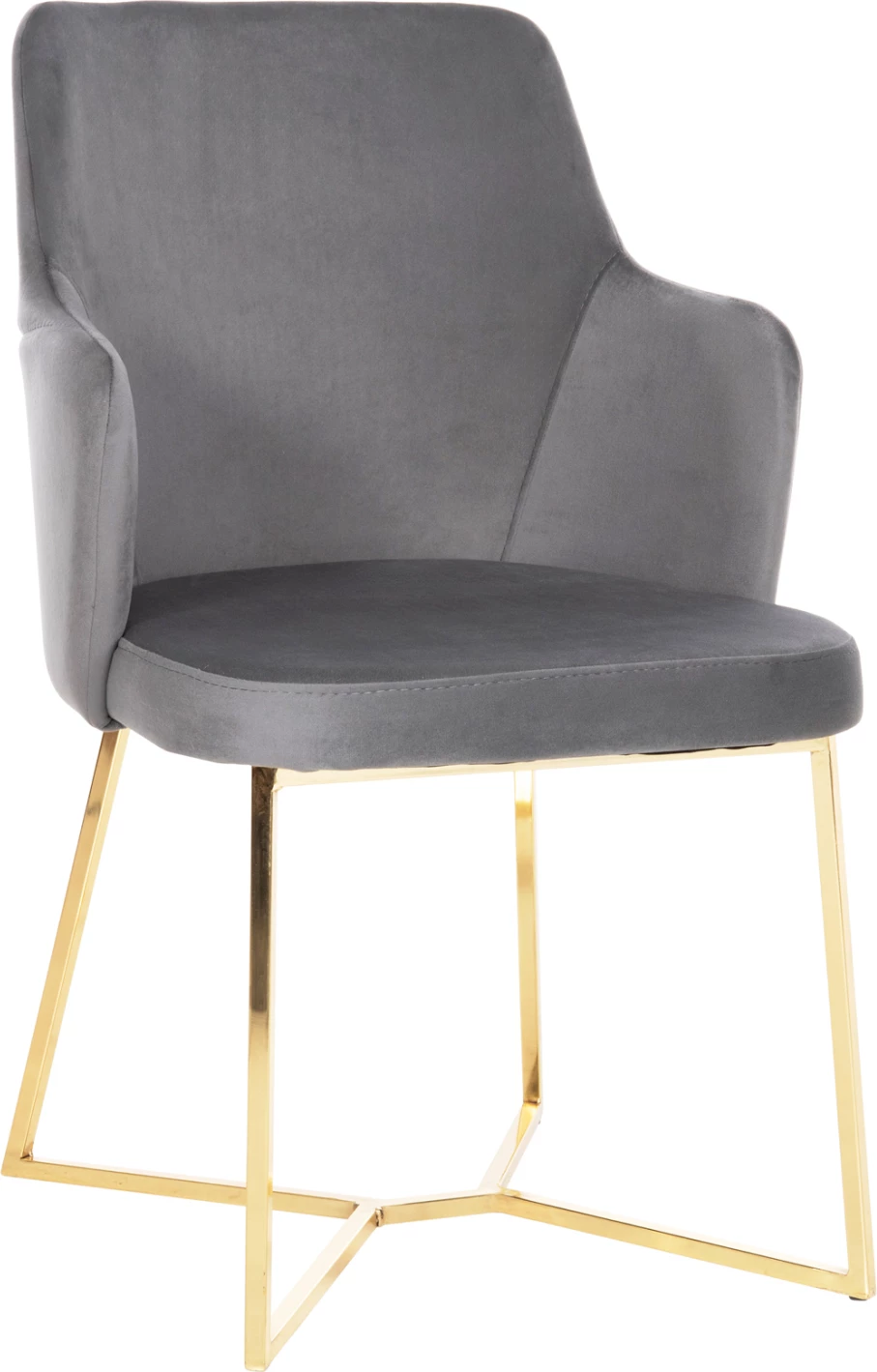 Karrige TRIANA FH9278.11 kadife gri me këmbë metali të arta 54,5x60,5x85,5H cm