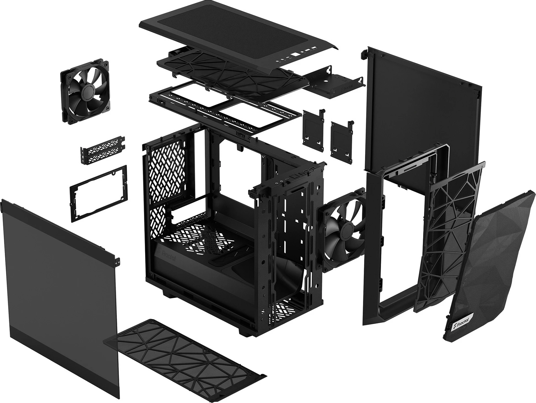 Kasë Fractal Design Meshify 2 Nano, Mini-Tower, Tempered Glass Dark Tint, e zezë