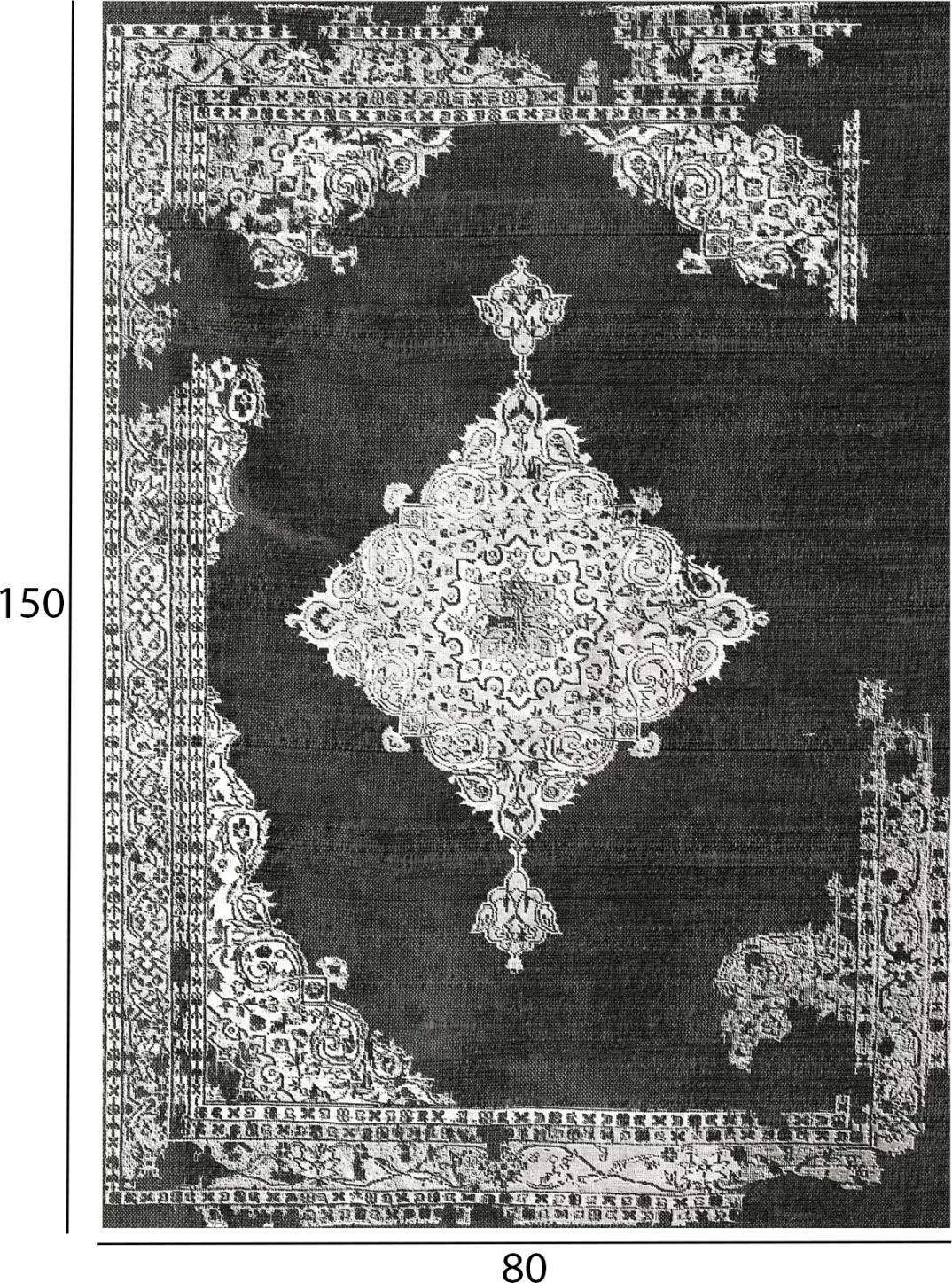 Tapet vintage gri me franja, JOSIANE, FH7676.12, 80x150cm