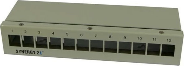 Panel patch rrjeti Synergy21 S216335, 12 porta, metal, gri
