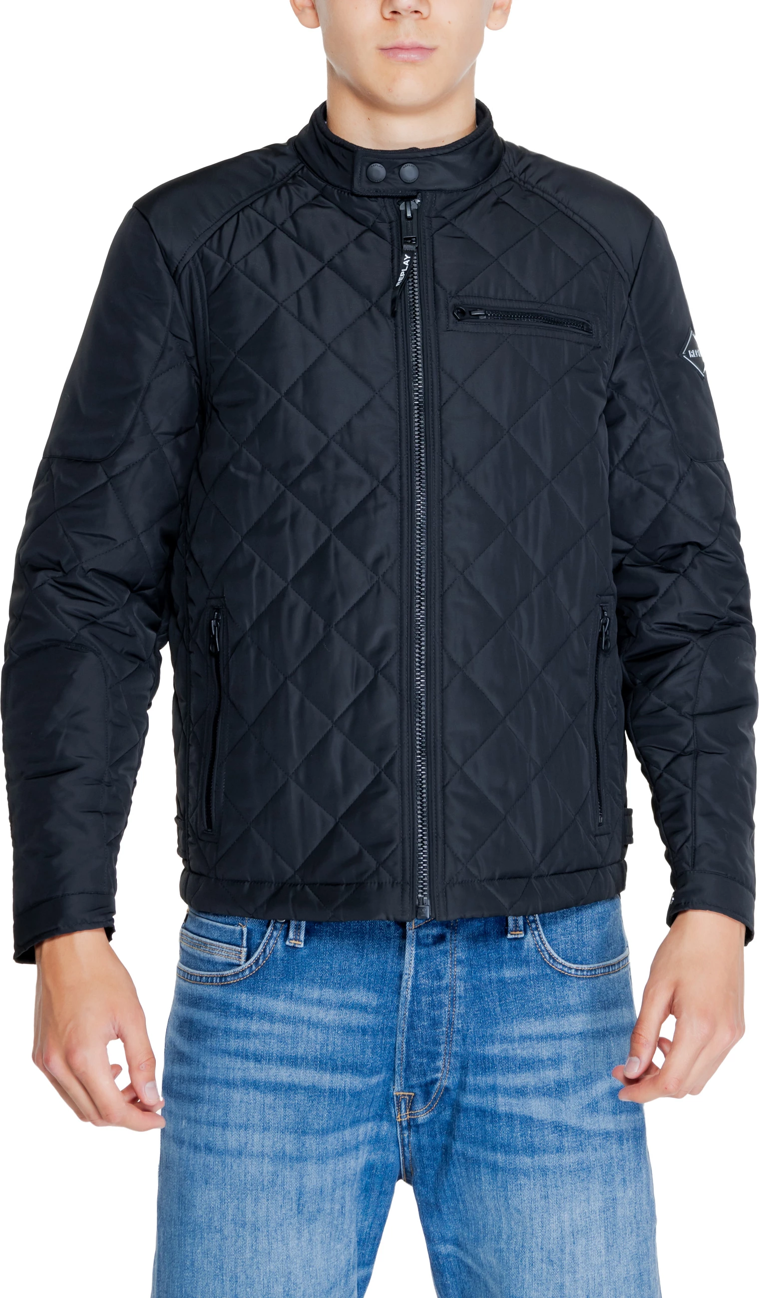 Jakne për meshkuj Replay Poly Oxford M8000.000.84442, e zezë