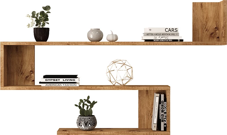 Raft muri Belinda, ngjyrë sonoma, 120x14.5x71.4 cm