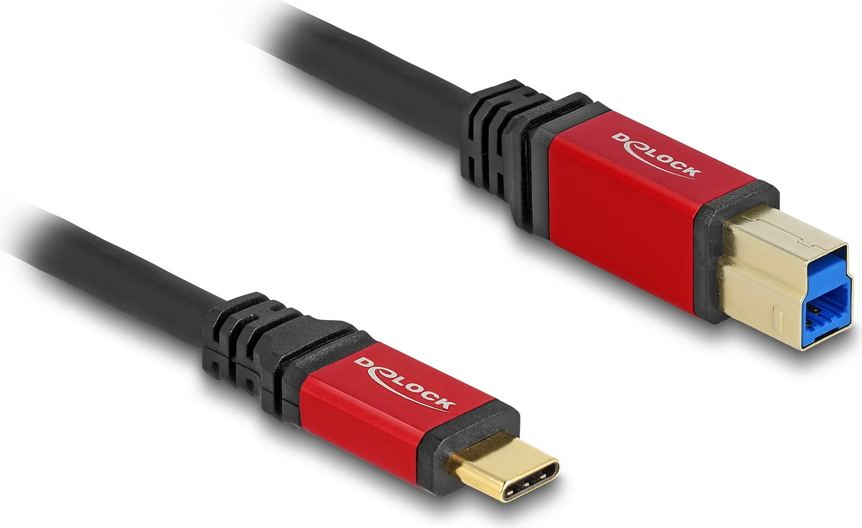 Kabllo USB DeLOCK USB-C në USB-B, 1 m, 5 Gbps, USB 3.2 Gen 1, kuqe/zezë