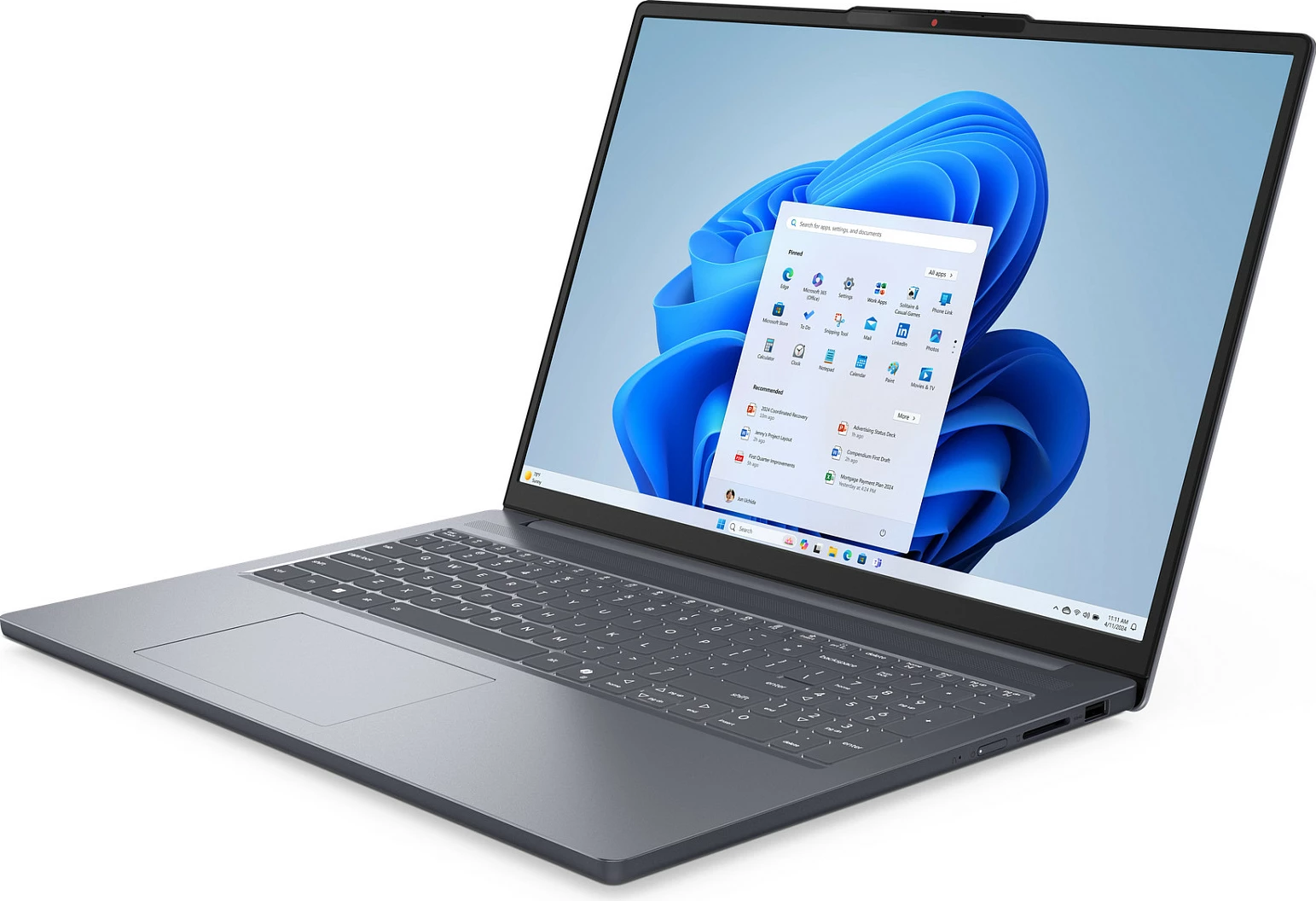 Laptop Lenovo IdeaPad 3 Slim, Ryzen 7, 16GB RAM, 512GB SSD, 16" WUXGA, FreeDOS, Luna Grey