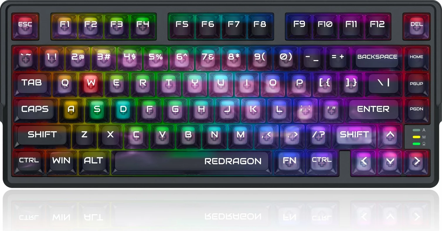 Tastierë gaming Redragon BARTLETT K767-WL-M, magnetic ultraMag, wired/wireless (USB-C/BT/2.4GHz), RGB, bateri 4000 mAh, US layout, pa numpad, e zezë