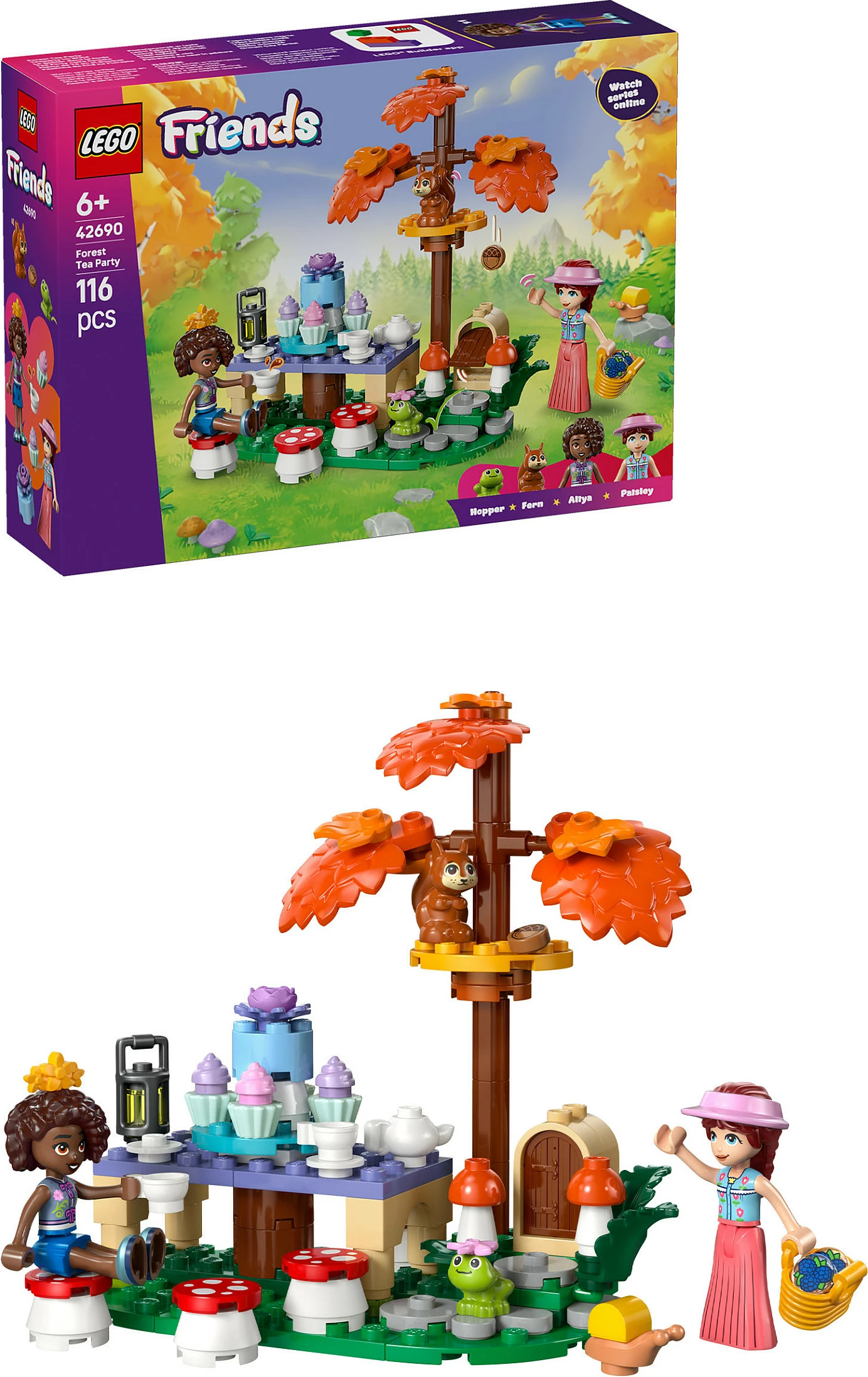 Set ndërtimi LEGO Friends 42690 Tea Party në Pyll, 116 pjesë, 6+ vjet, multikolor