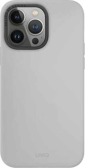 Mbështjellës UNIQ Lino Hue Magclick për iPhone 15 Pro Max, silikon, MagSafe, gri e çelët