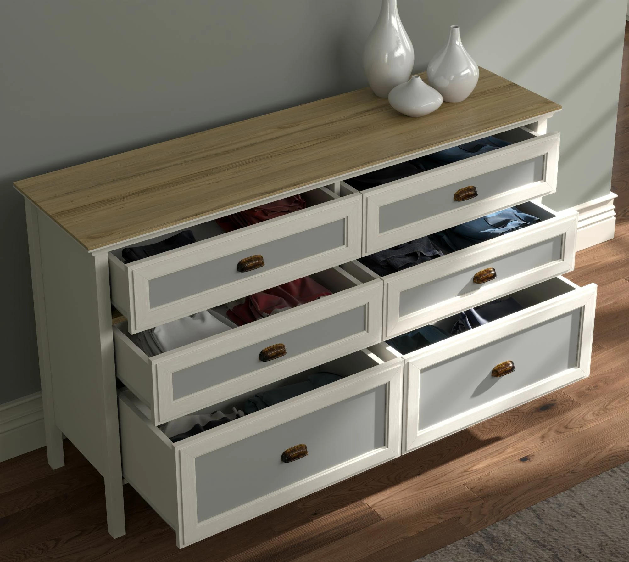 Komodë Skye Decor, FRN-21014, krem, lis, gri