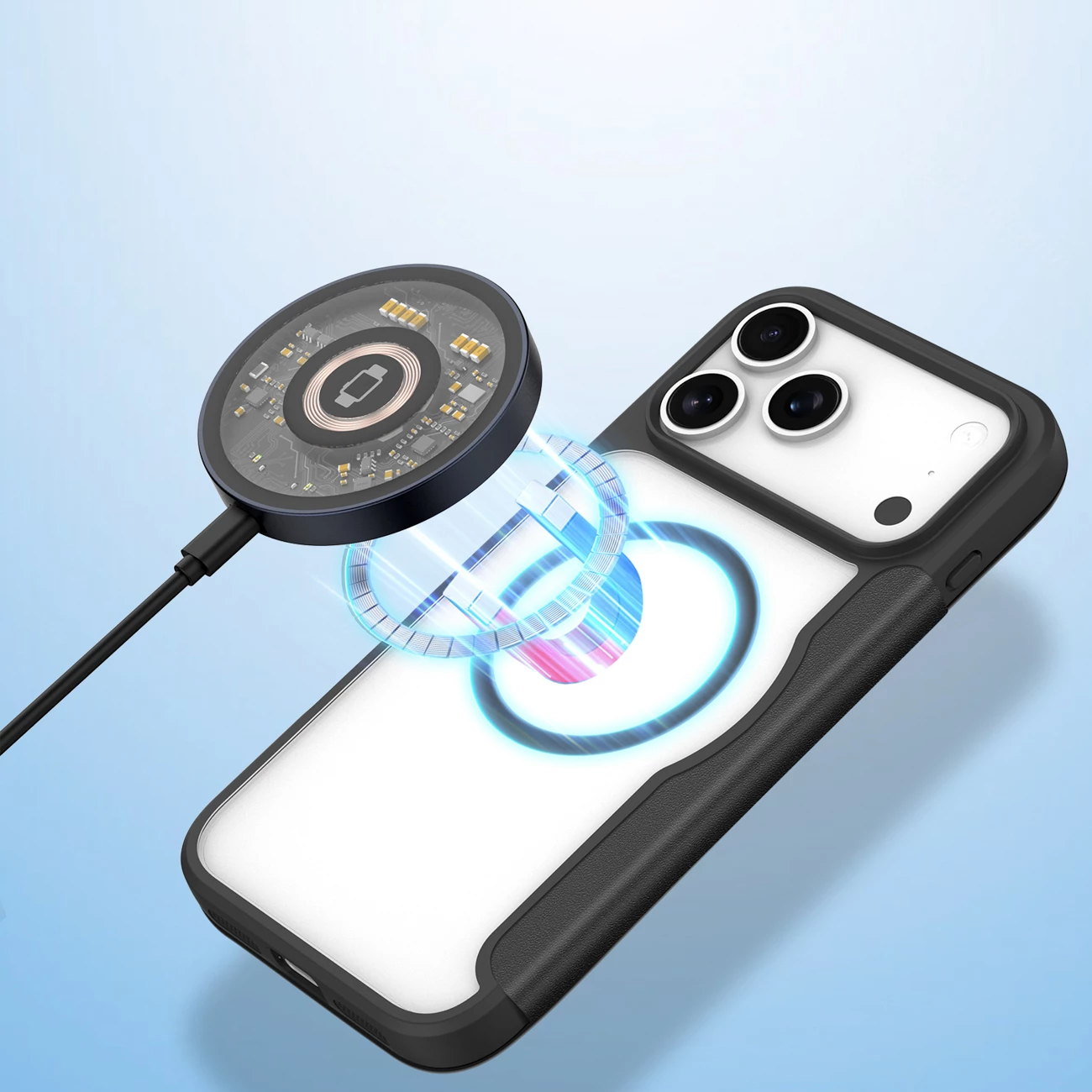 Mbështjellës Dux Ducis Skin X Pro për iPhone 17 Pro Max, me portofol, MagSafe, i zi