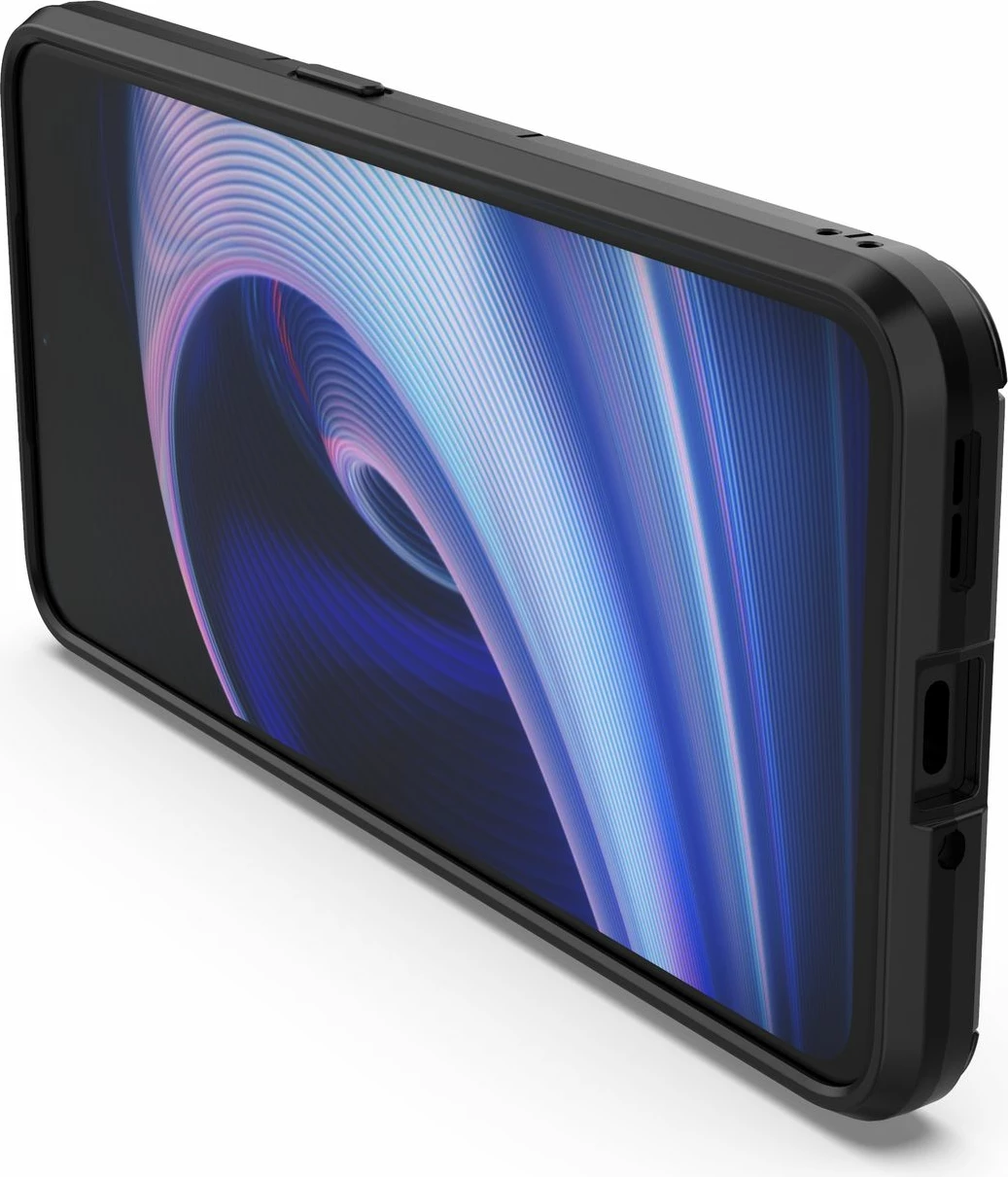 Mbështjellës Hurtel Ring Armor për OnePlus Ace, me dorezë magnetike, i zi