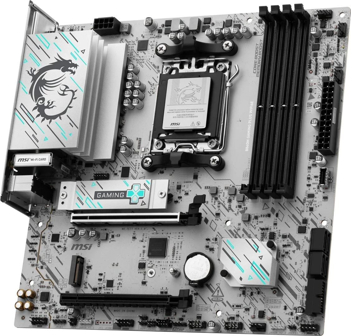 Pllakë amë MSI B840M GAMING PLUS WIFI6E, Socket AM5, micro ATX, Bardhë