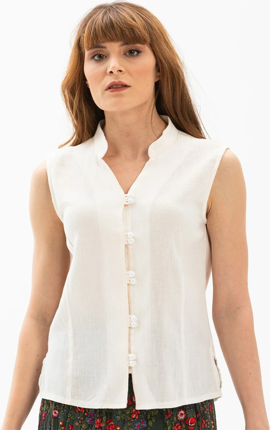 Bluzë Eliş Şile Bezi femra, krem