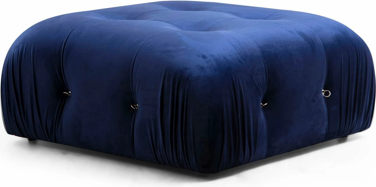 Këndore Atelier del Sofa, kadife blu, Bubble, L1-O1-1R-PUF