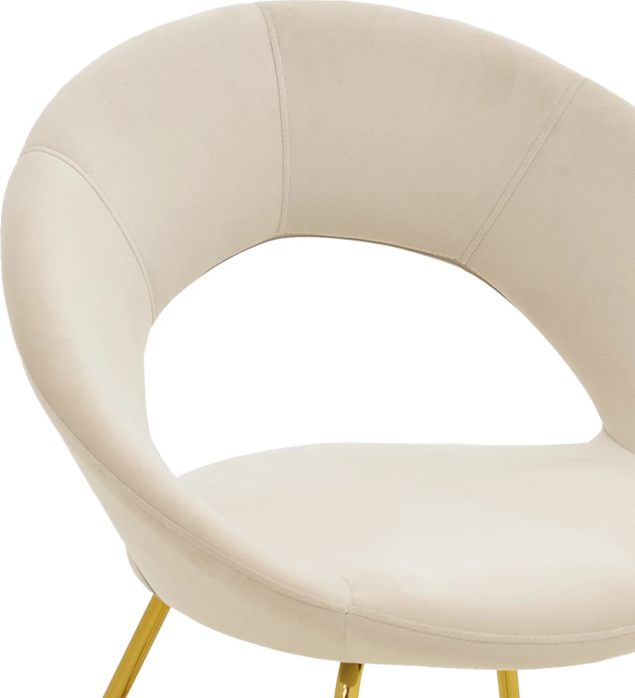 Karrige Valentina kadife bezhë-këmbë ari 65x60x82cm