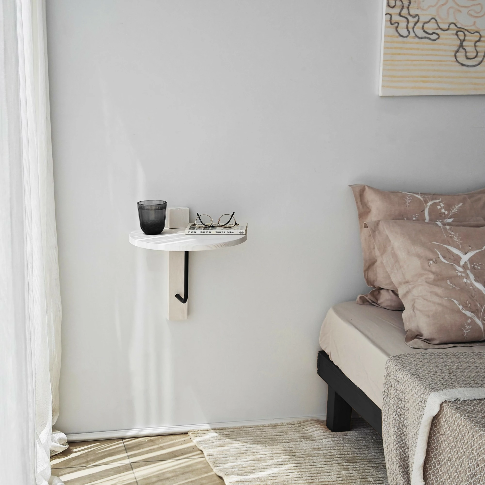 Raft muri Skye Decor, ngjyrë e zezë, e bardhë