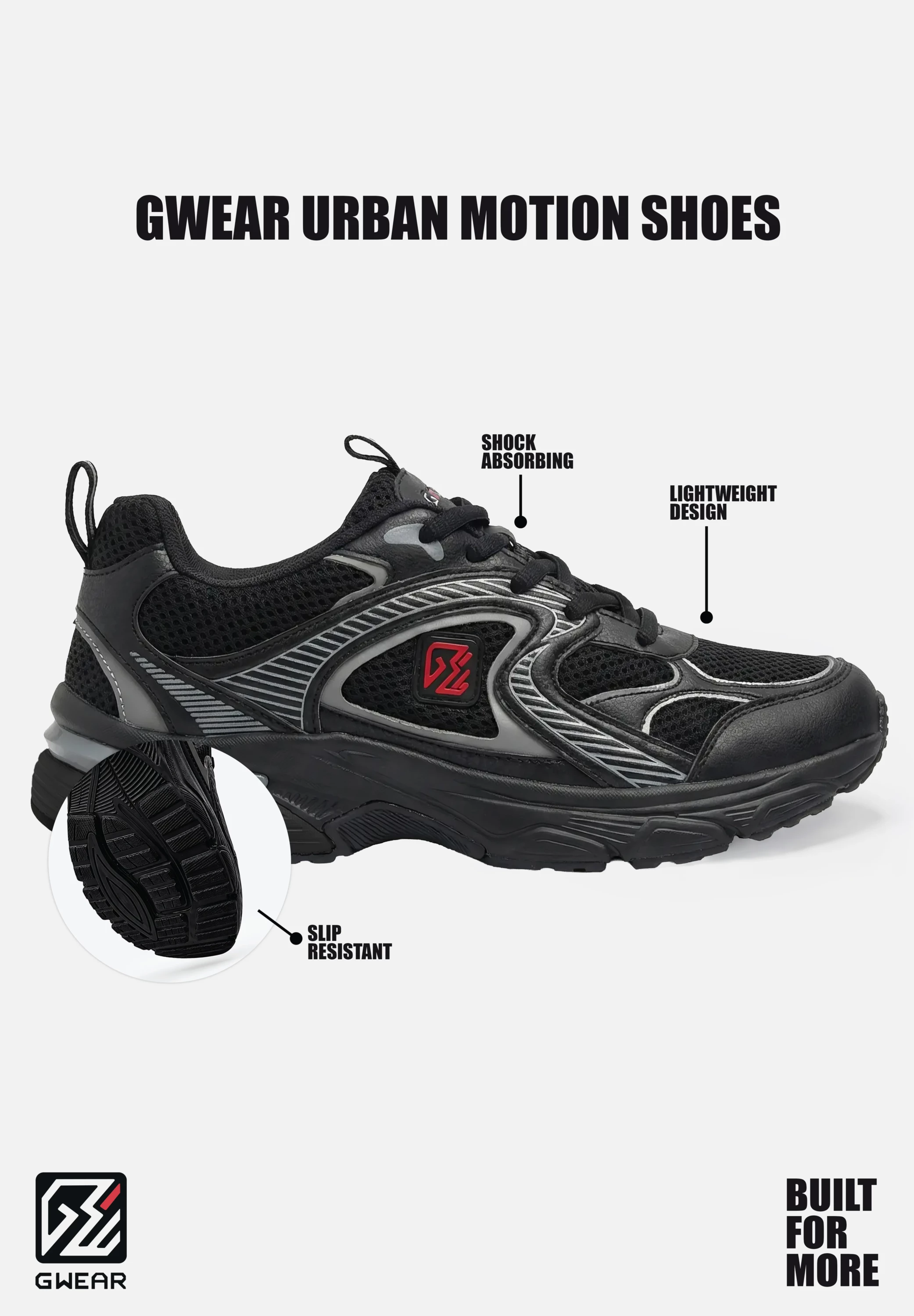 Gwear Urban Motion Shoes - Black [Madhësia: 41]