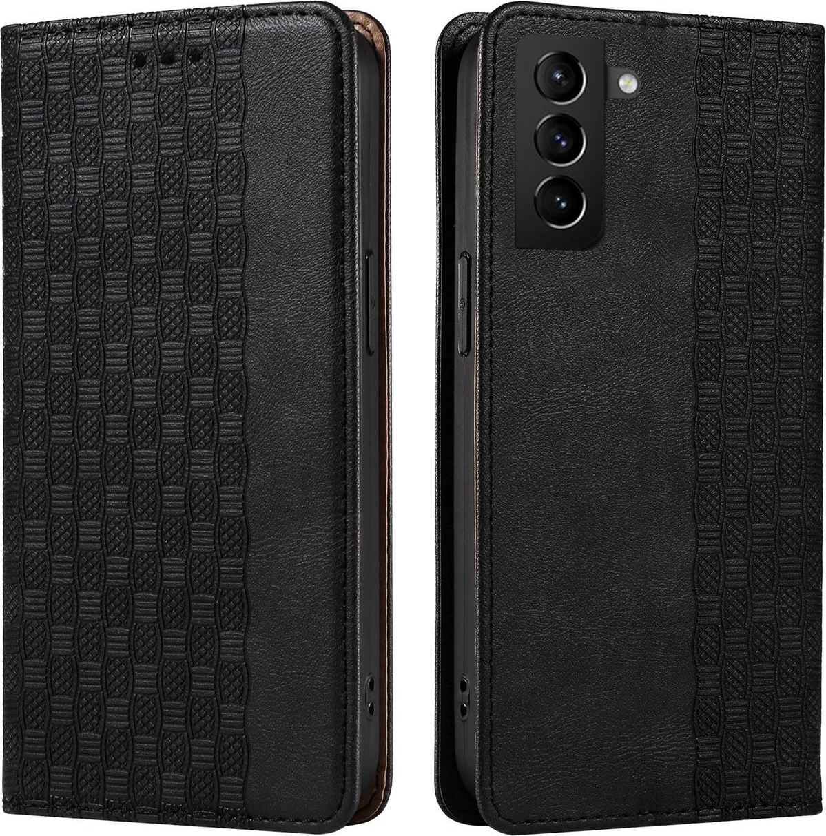 Mbështjellës Hurtel Magnet Strap Case për Samsung Galaxy S22+, me portofol, litar dore, e zezë