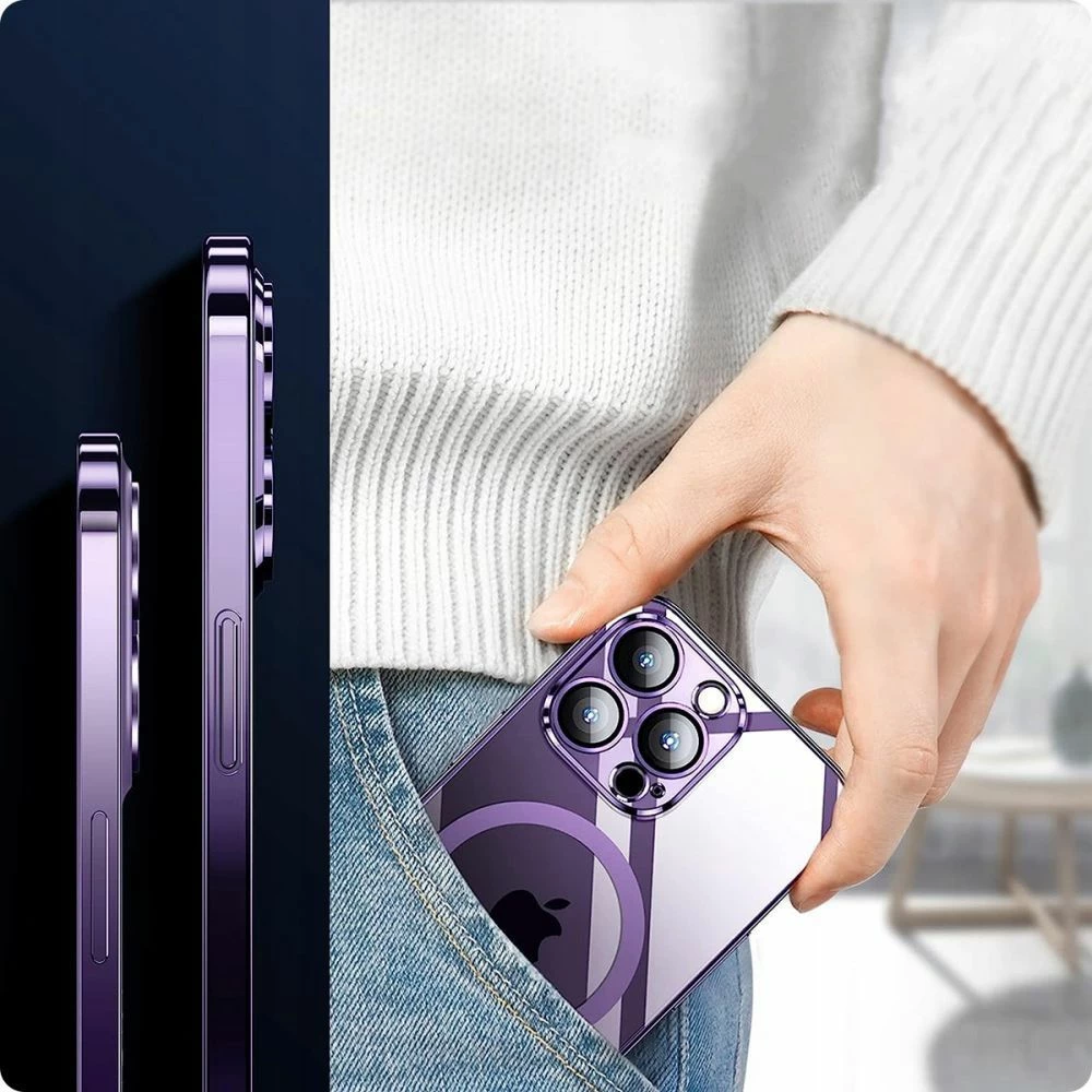 Mbështjellës Tech-Protect MagShine Line MagSafe për iPhone 15, kaltër