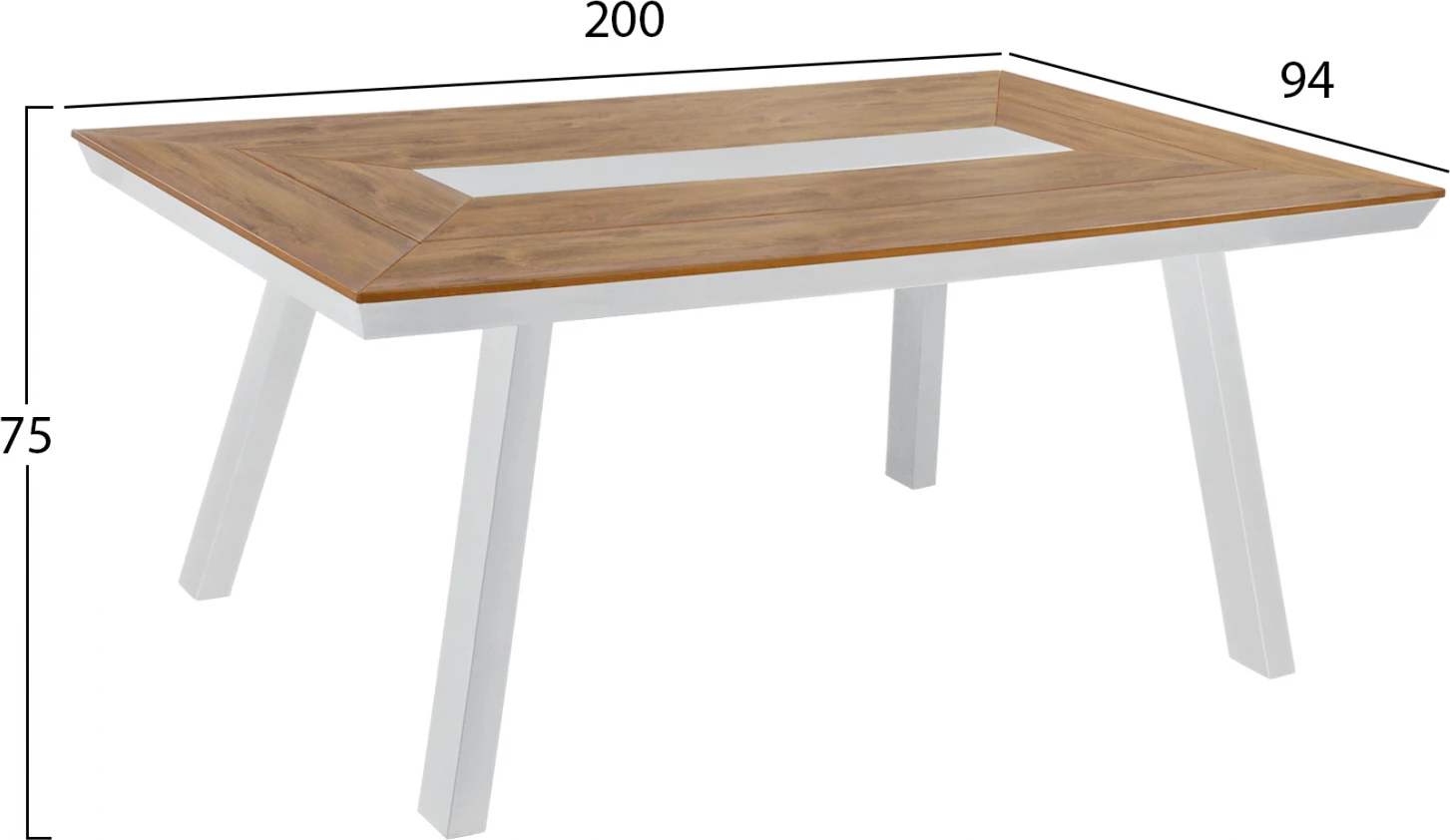 Set kopshti tavolinë & karrige FH11424, 7 pjesë, polywood/të bardha