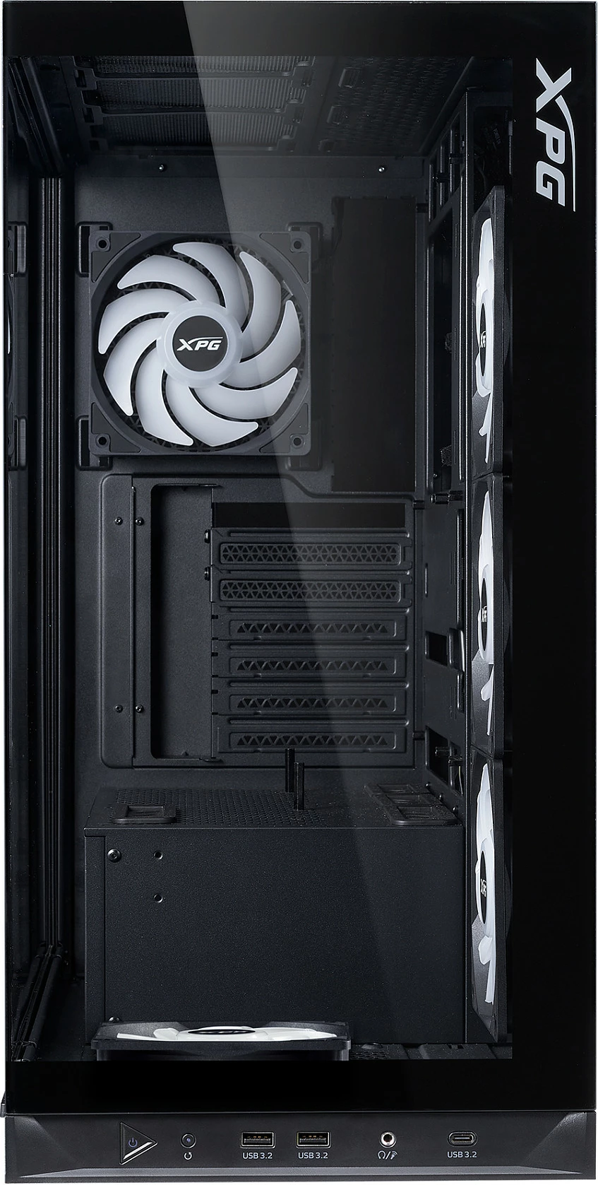 Kasë XPG INVADER X BTF Midi Tower, ATX/micro ATX/Mini-ITX, tempered glass, e zezë