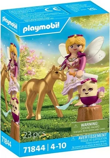 Set figurina Playmobil 71844 Princess Magic, këlysh unikorni me zanë dhe Joyling, 23 pjesë, i artë