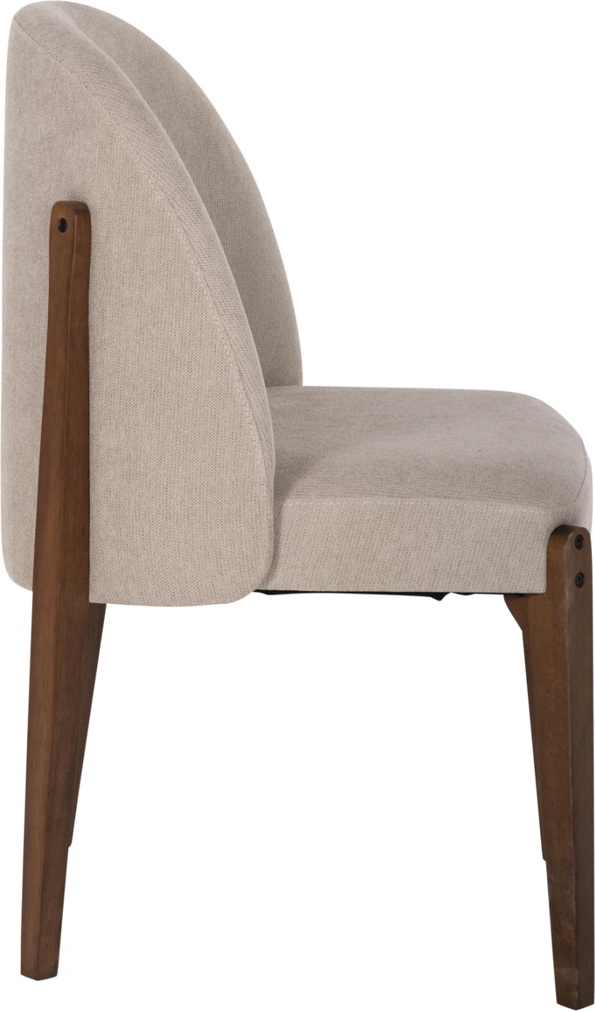 Karrige ngrënieje RAMMER FH9744.02 dru gome, ngjyrë arre, pëlhurë ecru, 57x55x86H cm., set prej 2 copë