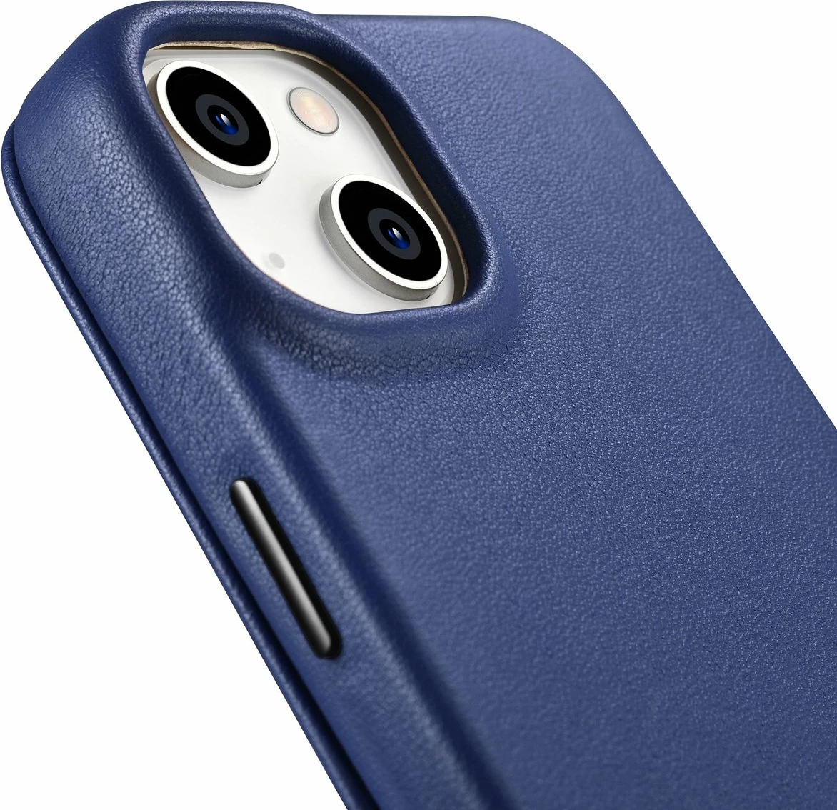 Mbështjellës iCarer CE Premium lëkurë, për iPhone 14 Plus, MagSafe, Kaltër