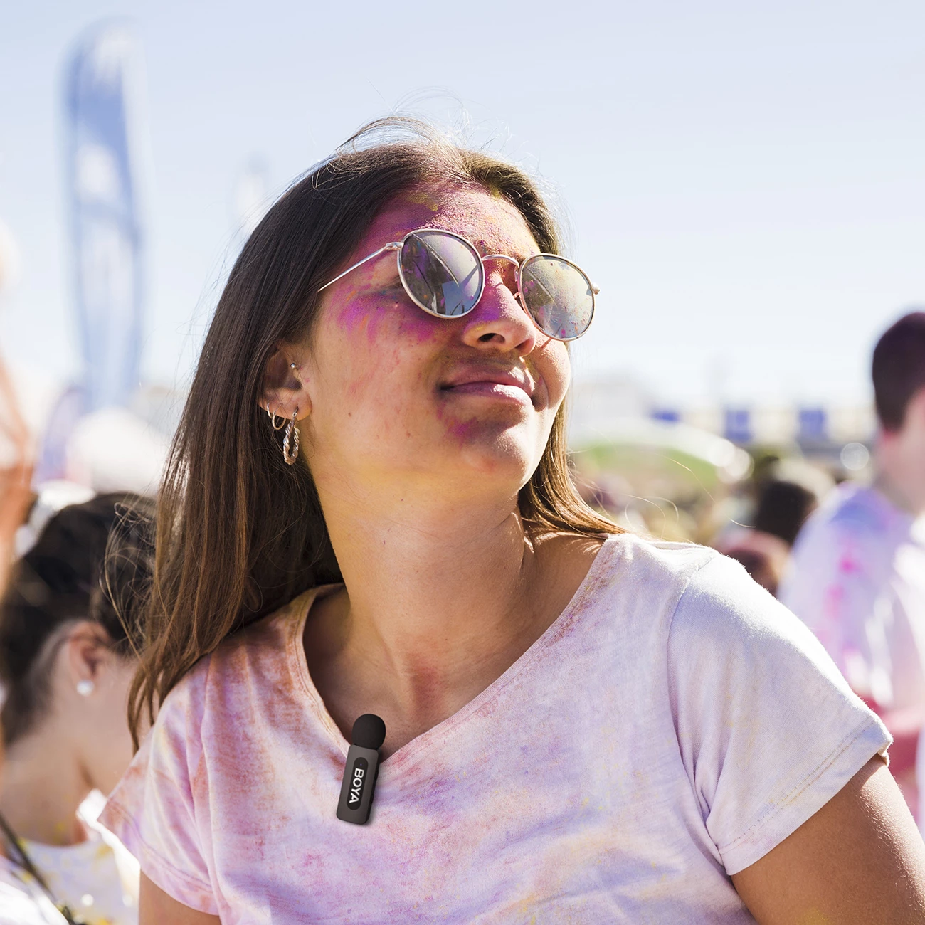 Mikrofon pa tela BOYA BY-V10 V2.0 2.4GHz USB-C, set me transmetues dhe marrës, i zi