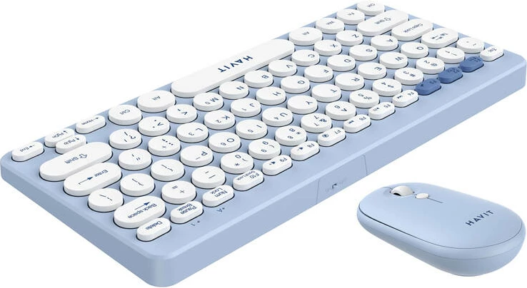 Set tastierë dhe maus wireless Havit KB279GCM, për gaming dhe zyrë, kaltër