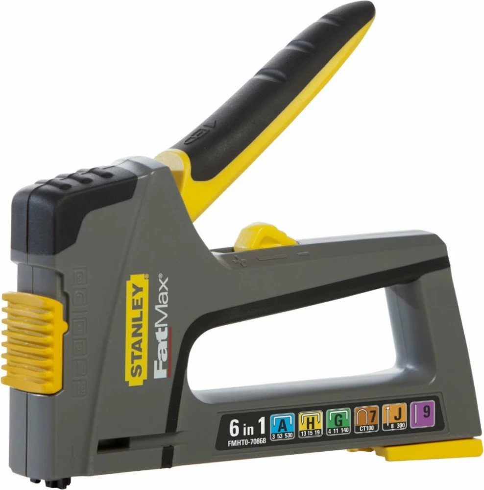 Pistoletë kapëse (stapler) Stanley Fatmax TR75 FMHT6-70868, për stapla 6–14 mm, gri/verdhe
