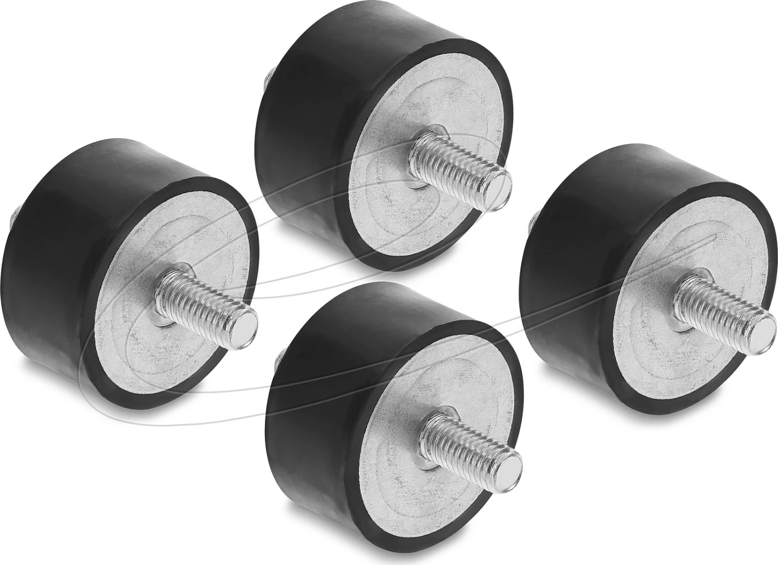 Amortizues vibrimesh DeLOCK M8x1.25, Ø40 x 20 mm, 4 copë, zi/çelik