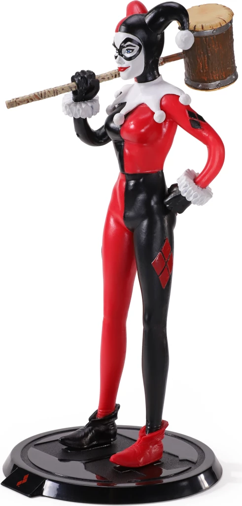 Figurinë fleksibile NOBLE COLLECTION Bendyfigs DC Suicide Squad (Comic) Harley Quinn Jester 19 cm, me çekan