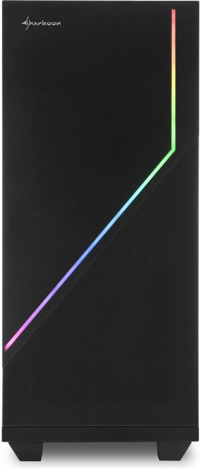 Kasë Sharkoon RGB FLOW, Midi Tower, ATX, micro ATX, Mini-ITX, i zi, RGB