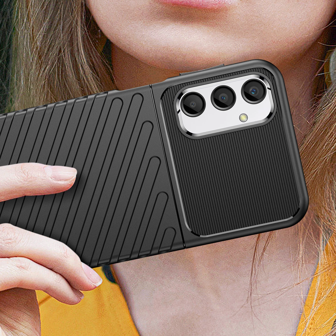 Mbështjellës Hurtel Thunder Case për Samsung Galaxy A24 4G, TPU, i zi