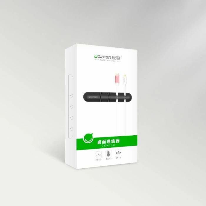 Mbajtëse kabllosh UGREEN 30762, 4 slota, deri 5mm, e zezë, set 2 copë