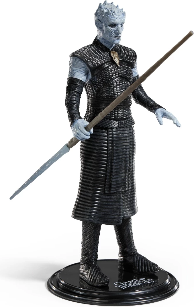 Figurinë NOBLE COLLECTION Bendyfig Game of Thrones Night King 18 cm, me shtizë akulli, blu/zezë