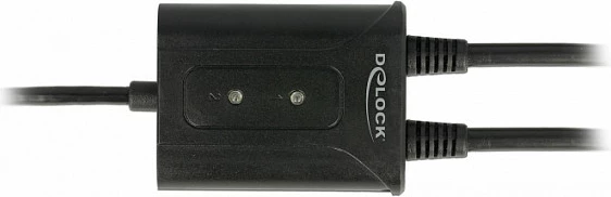 Kabllo adapter USB-A në 2x RS-232 DB9 DeLOCK 63950, 0.6m, e zezë