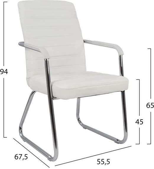 Karrige konferencash FH1021.02 e bardhë 55,5x67,5x94 cm, set prej 4 copash