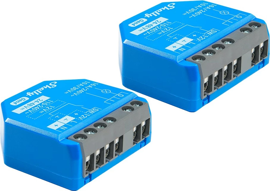 Switch i mençur Shelly 1 Gen4, 2 copë, Blu